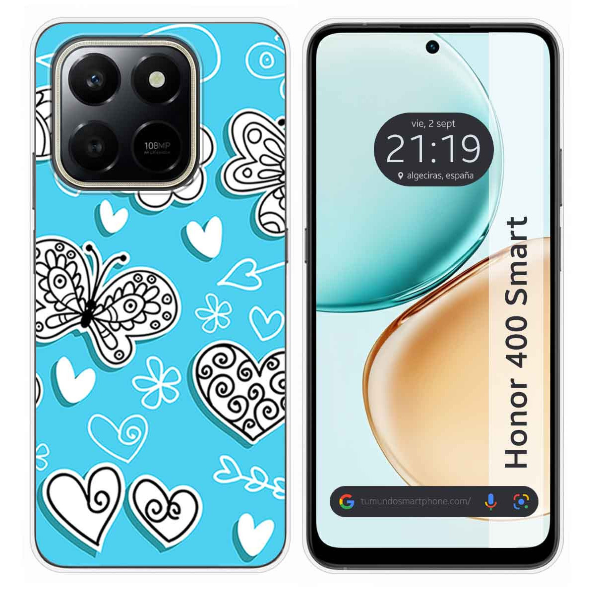 Funda Silicona para Huawei Honor 400 Smart 5G diseño Mariposas Dibujos