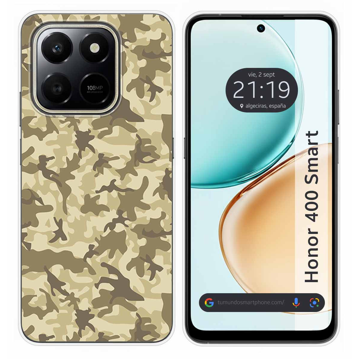 Funda Silicona para Huawei Honor 400 Smart 5G diseño Sand Camuflaje Dibujos