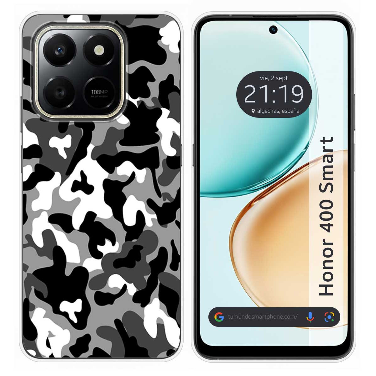 Funda Silicona para Huawei Honor 400 Smart 5G diseño Snow Camuflaje Dibujos