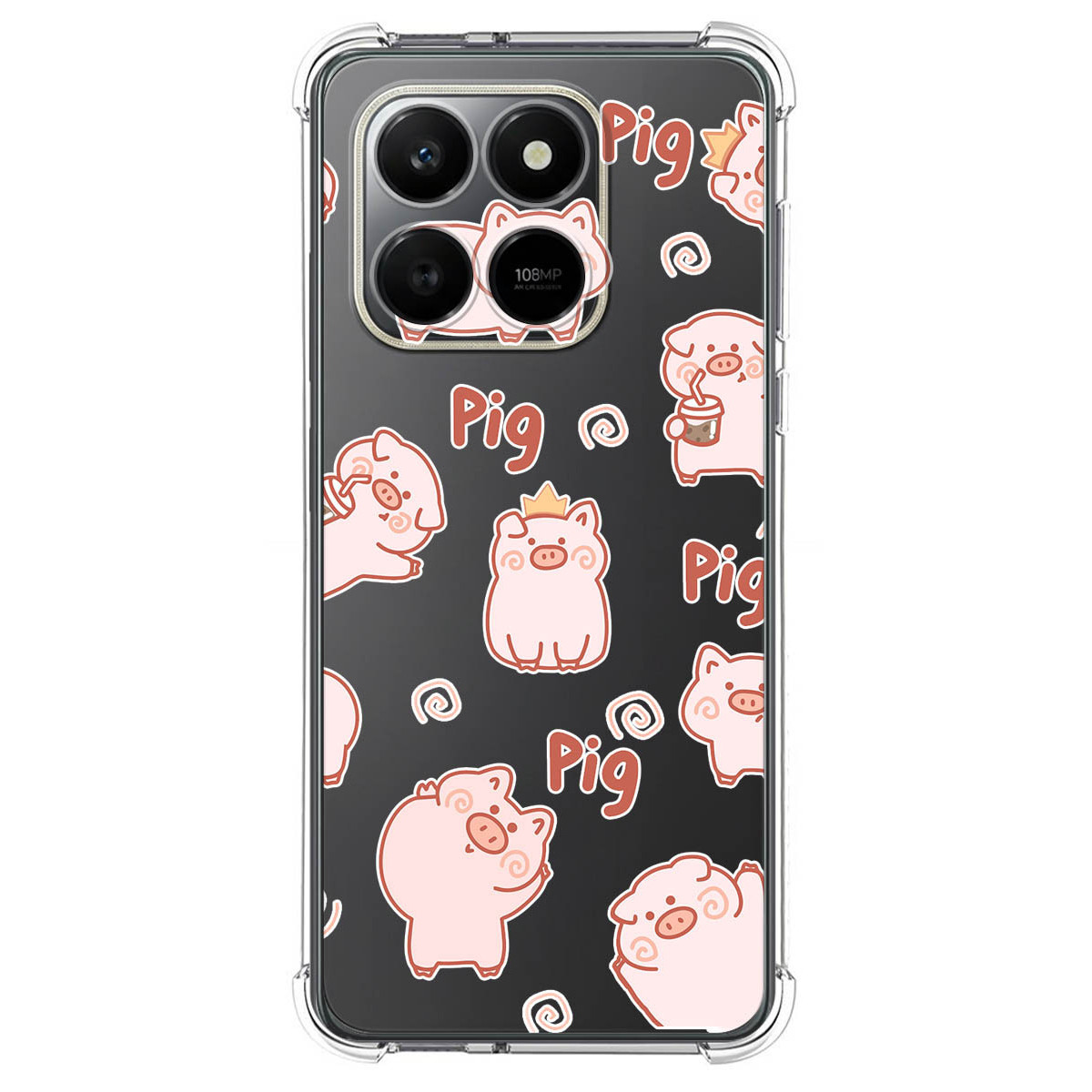 Funda Silicona Antigolpes para Huawei Honor 400 Smart 5G diseño Cerdos Dibujos