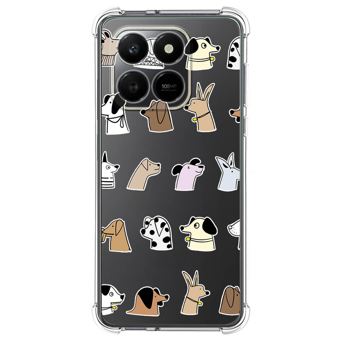 Funda Silicona Antigolpes para Huawei Honor 400 Smart 5G diseño Perros Dibujos