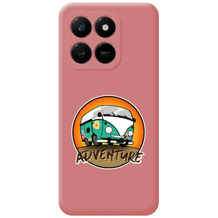 Funda Silicona Líquida Rosa para Huawei Honor 400 Smart 5G diseño Adventure Dibujos