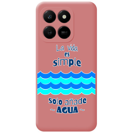 Funda Silicona Líquida Rosa para Huawei Honor 400 Smart 5G diseño Agua Dibujos