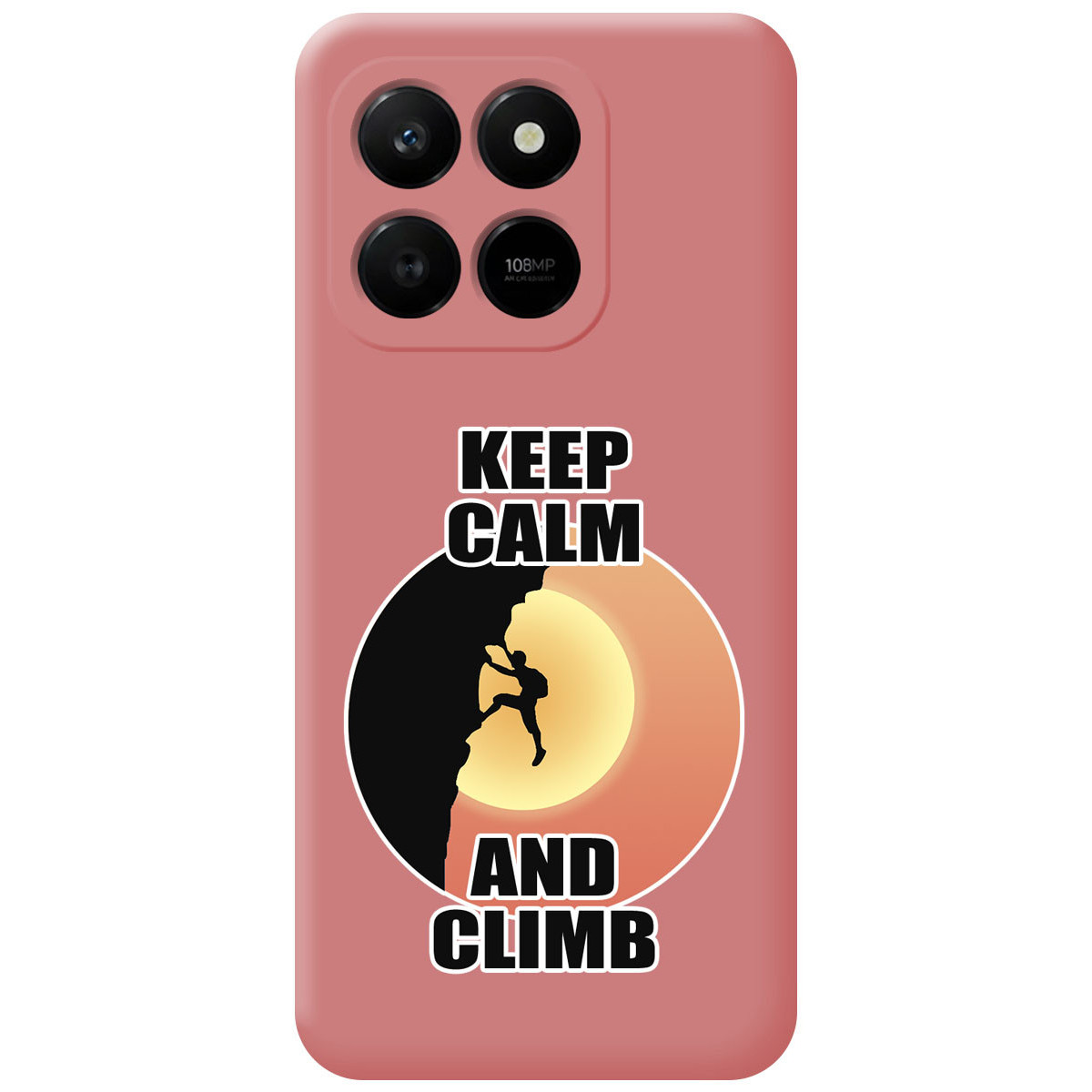 Funda Silicona Líquida Rosa para Huawei Honor 400 Smart 5G diseño Hombre Escalada Dibujos