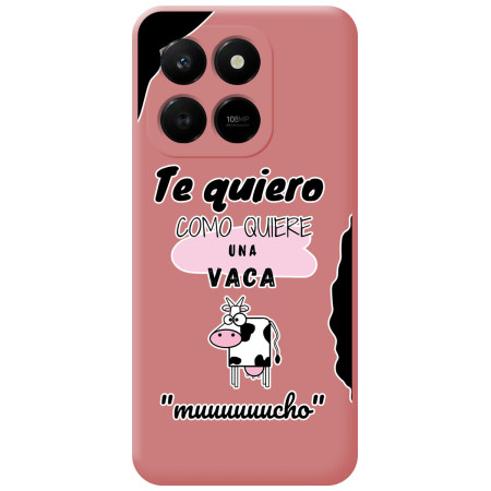 Funda Silicona Líquida Rosa para Huawei Honor 400 Smart 5G diseño Vaca Dibujos