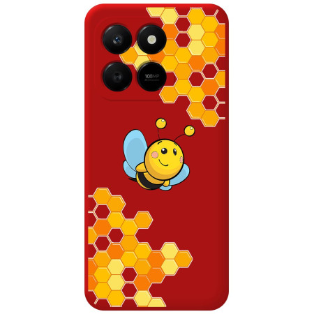 Funda Silicona Líquida Roja para Huawei Honor 400 Smart 5G diseño Abeja Dibujos