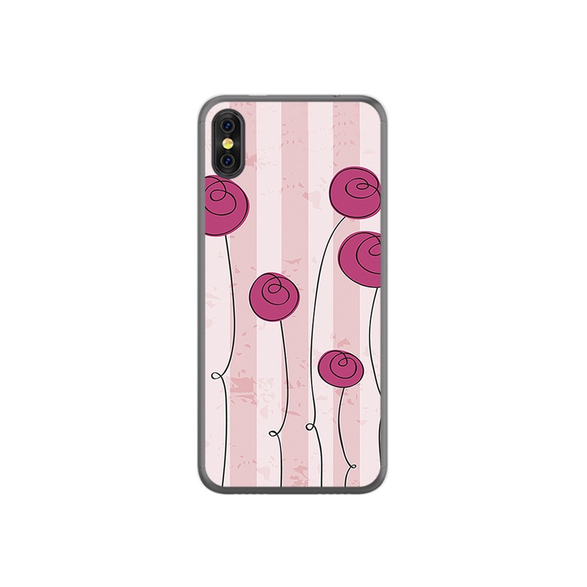 Funda Gel Tpu para Doogee X53 Diseño Flores Vintage Dibujos