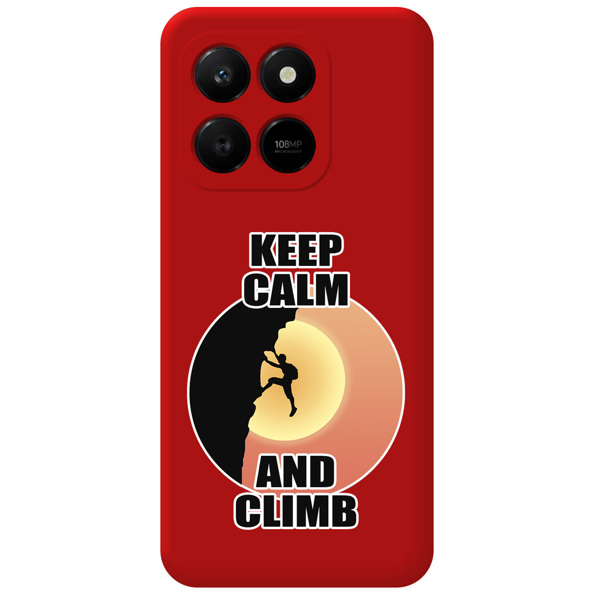 Funda Silicona Líquida Roja para Huawei Honor 400 Smart 5G diseño Hombre Escalada Dibujos