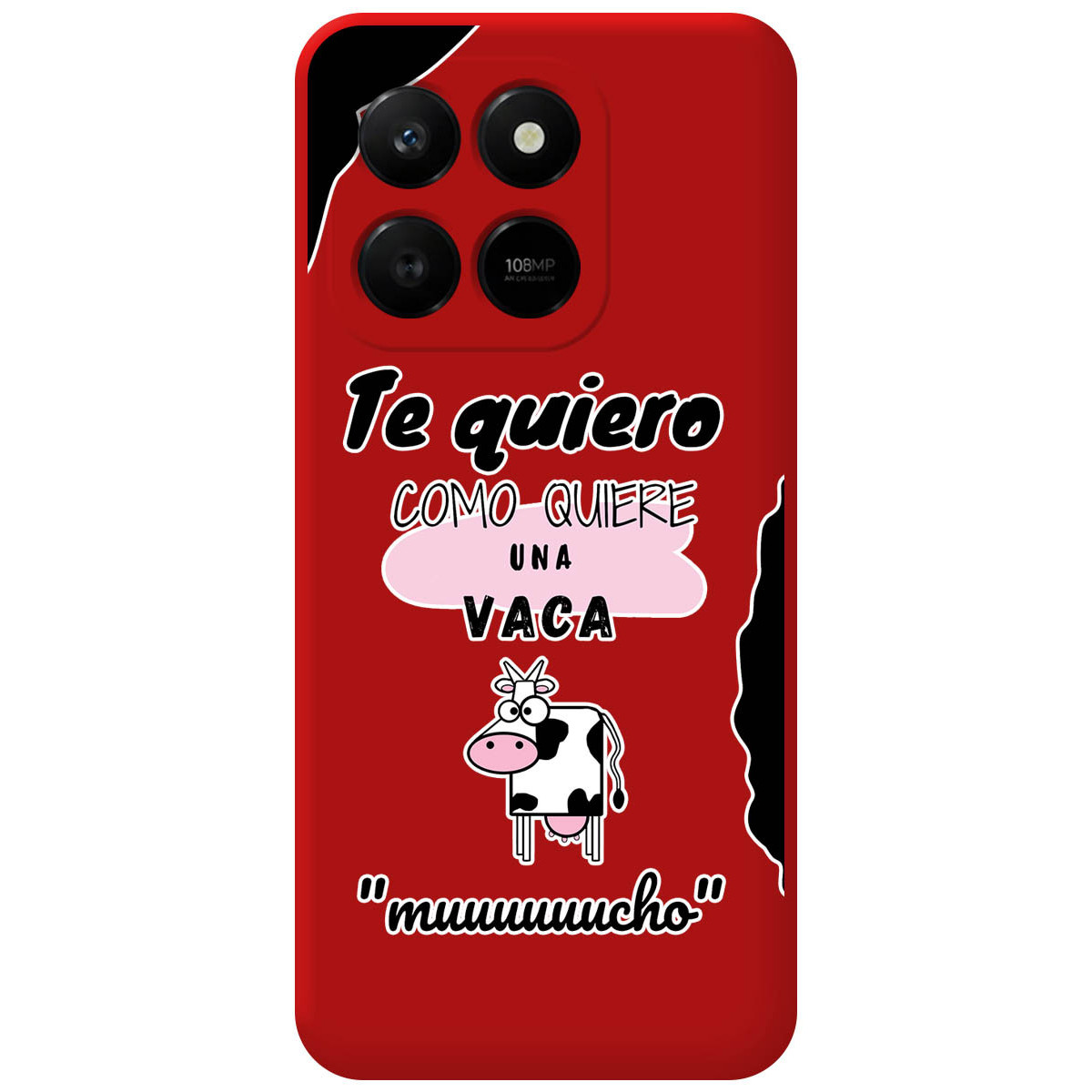 Funda Silicona Líquida Roja para Huawei Honor 400 Smart 5G diseño Vaca Dibujos