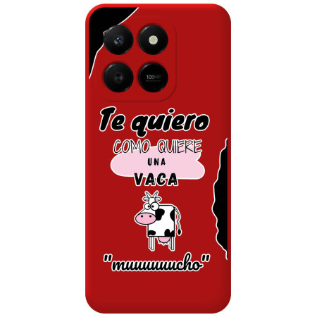 Funda Silicona Líquida Roja para Huawei Honor 400 Smart 5G diseño Vaca Dibujos