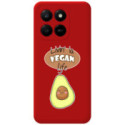 Funda Silicona Líquida Roja para Huawei Honor 400 Smart 5G diseño Vegan Life Dibujos
