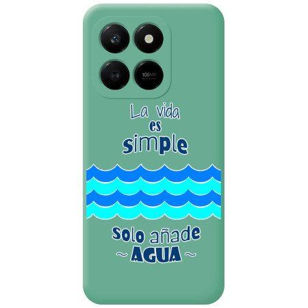 Funda Silicona Líquida Verde para Huawei Honor 400 Smart 5G diseño Agua Dibujos