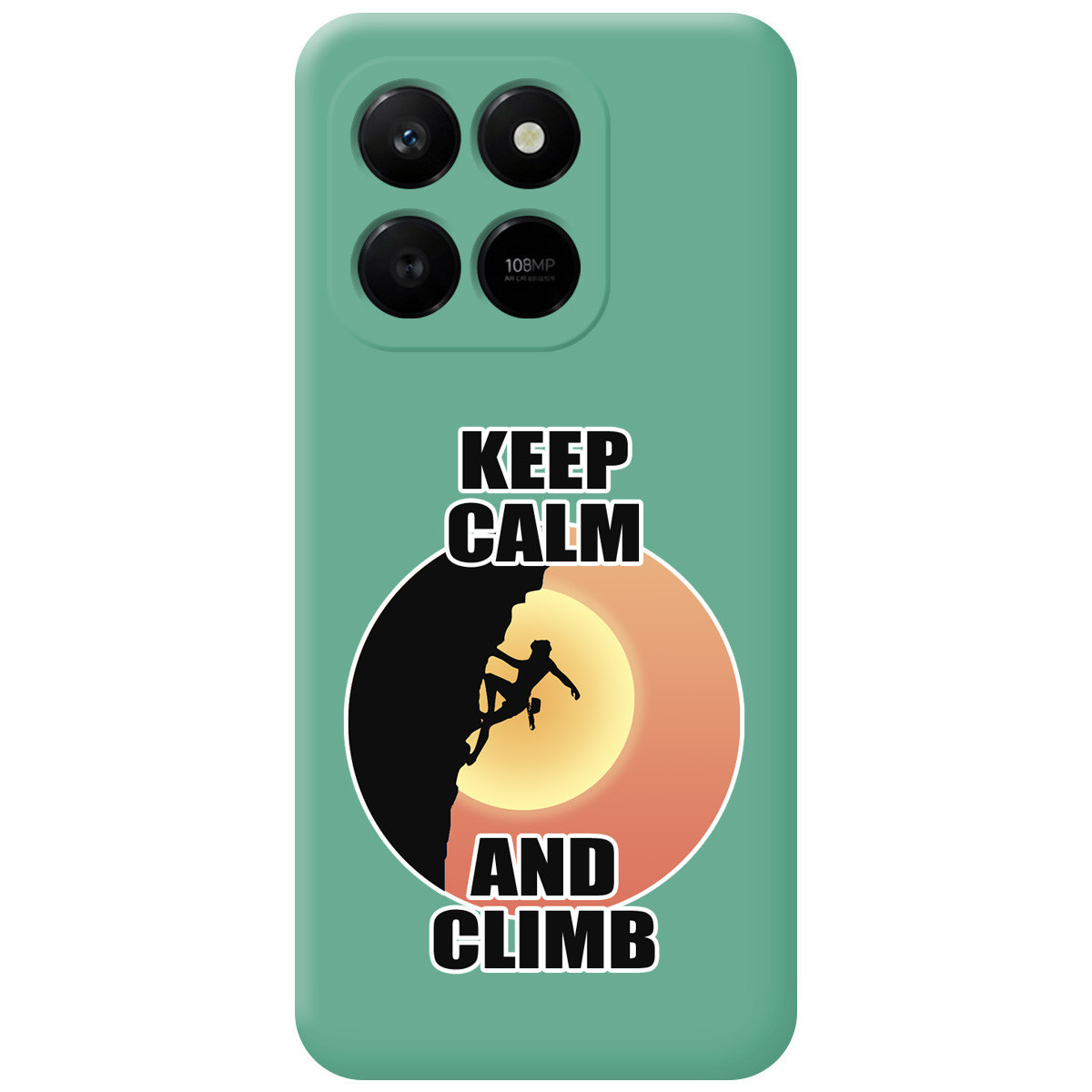 Funda Silicona Líquida Verde para Huawei Honor 400 Smart 5G diseño Mujer Escalada Dibujos