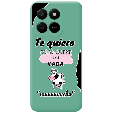 Funda Silicona Líquida Verde para Huawei Honor 400 Smart 5G diseño Vaca Dibujos