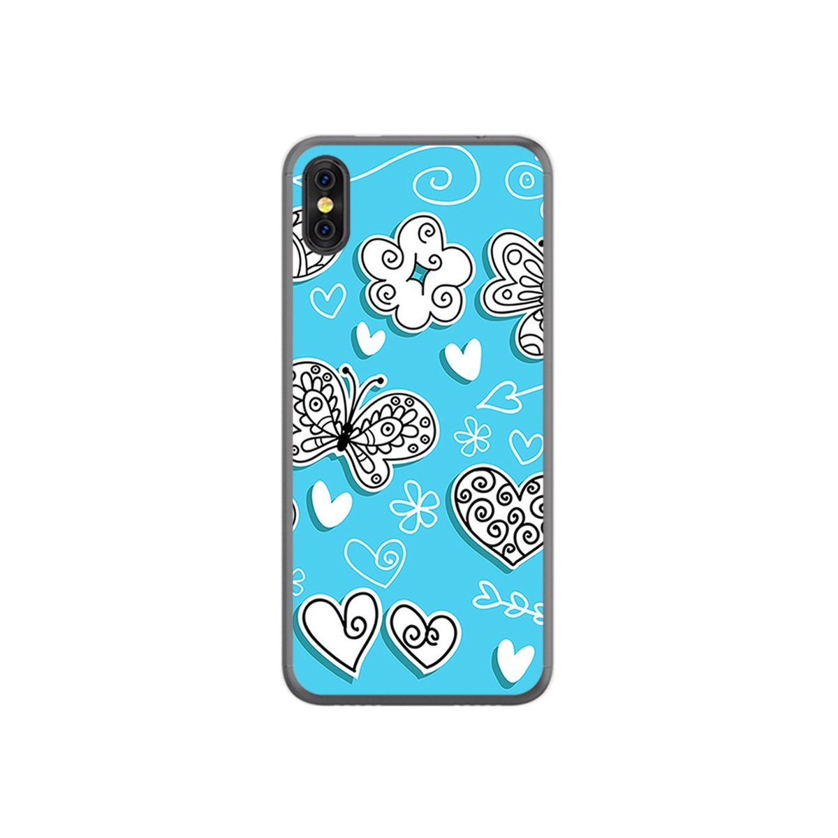 Funda Gel Tpu para Doogee X53 Diseño Mariposas Dibujos