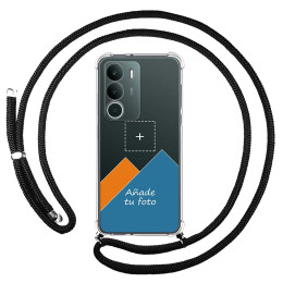 Personaliza tu Funda Colgante Transparente para Realme C71 4G con Cordon Negro Dibujo Personalizada