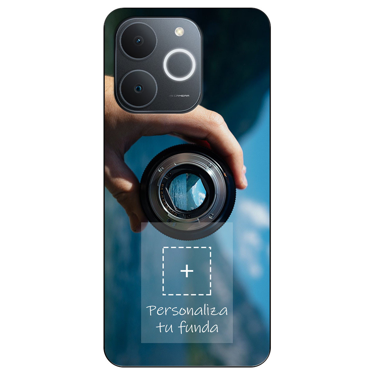 Personaliza tu Funda Silicona Gel Tpu Negra con tu Fotografia para Realme Note 70T Dibujo Personalizada