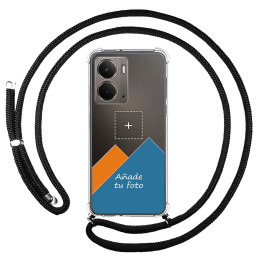 Personaliza tu Funda Colgante Transparente para Realme P3 5G con Cordon Negro Dibujo Personalizada