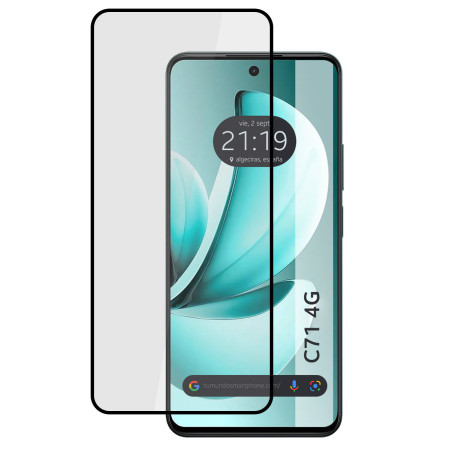 Protector Cristal Templado Completo 5D Full Glue Negro para Realme C71 4G Vidrio