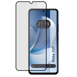Protector Cristal Templado Completo 5D Full Glue Negro para Realme Note 70T Vidrio