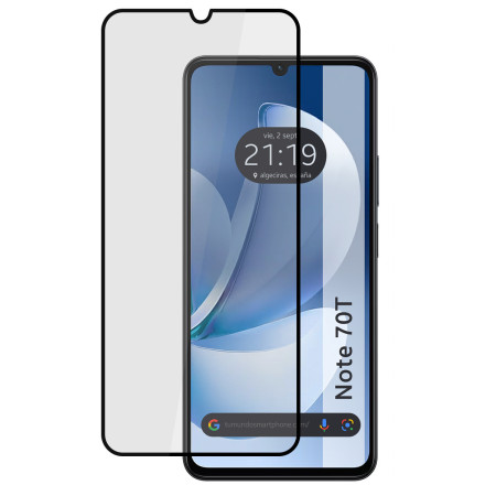 Protector Cristal Templado Completo 5D Full Glue Negro para Realme Note 70T Vidrio