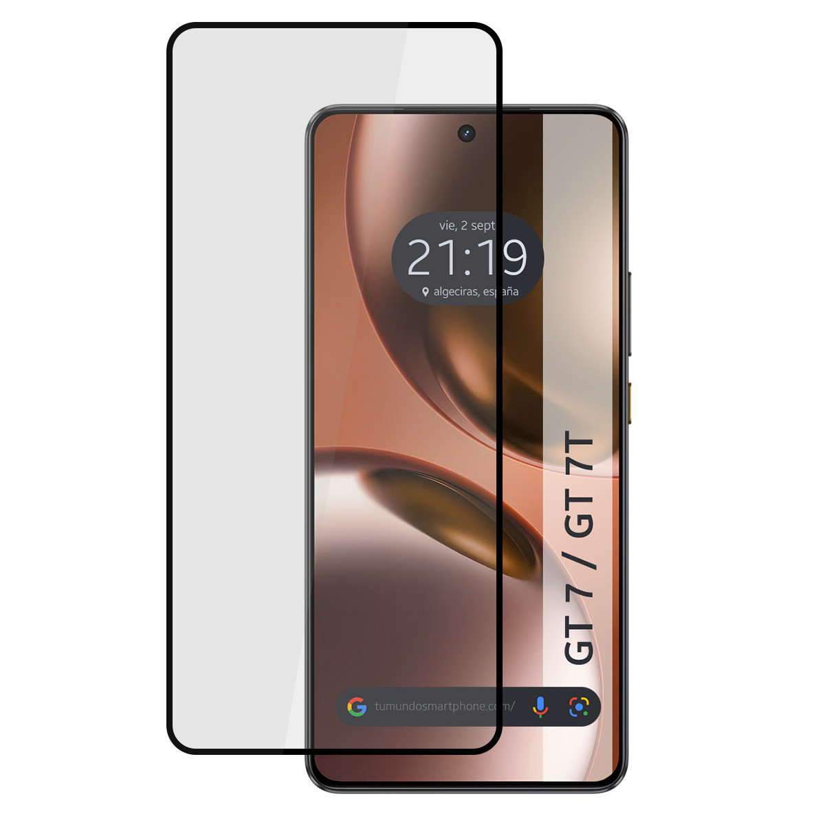 Protector Cristal Templado Completo 5D Full Glue Negro para Realme GT 7 / GT 7T 5G Vidrio