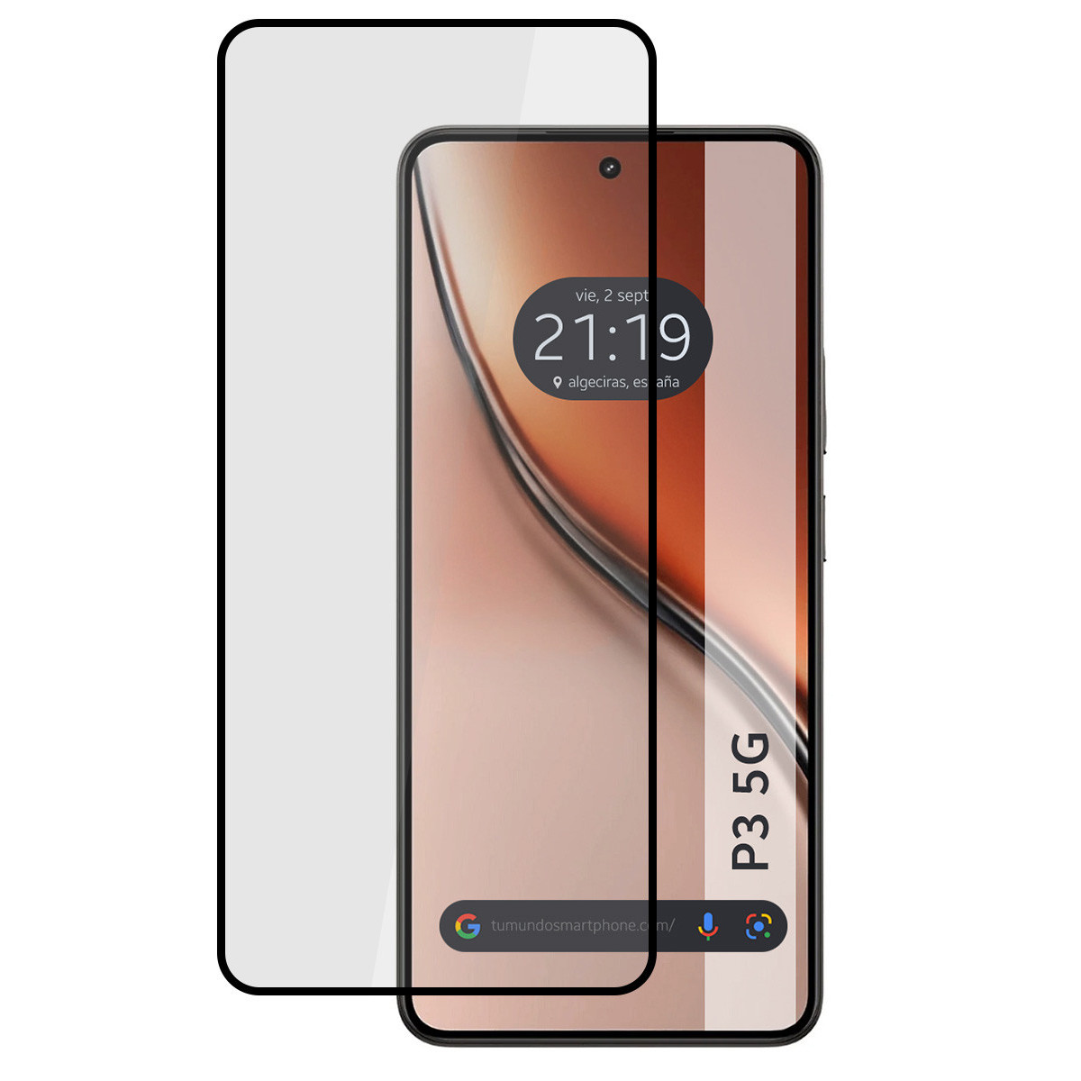 Protector Cristal Templado Completo 5D Full Glue Negro para Realme P3 5G Vidrio
