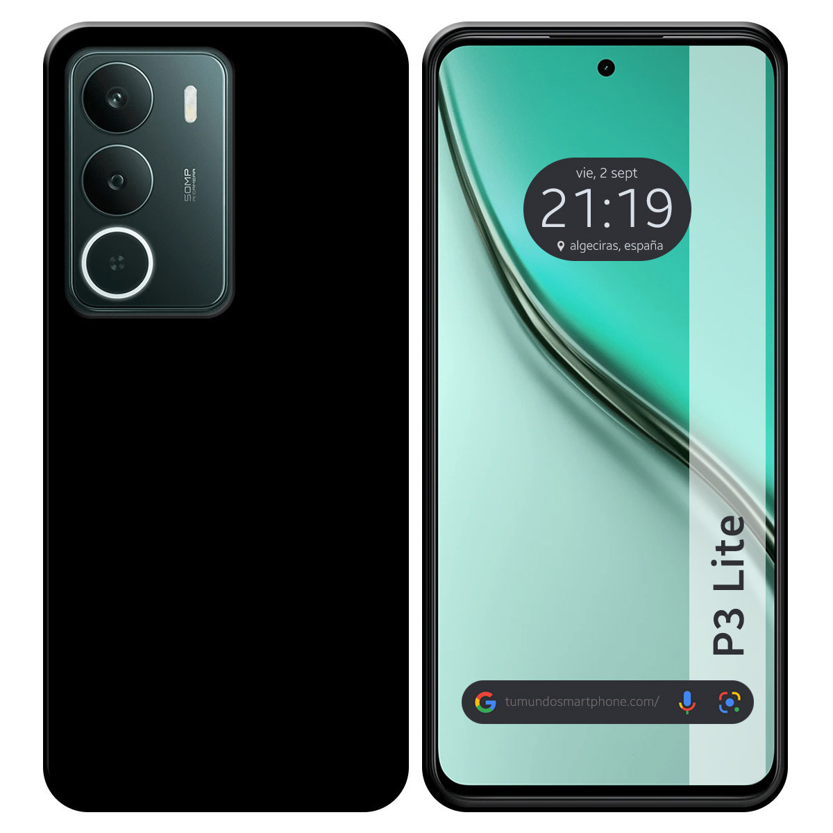 Funda Silicona Gel TPU Negra para Realme P3 lite