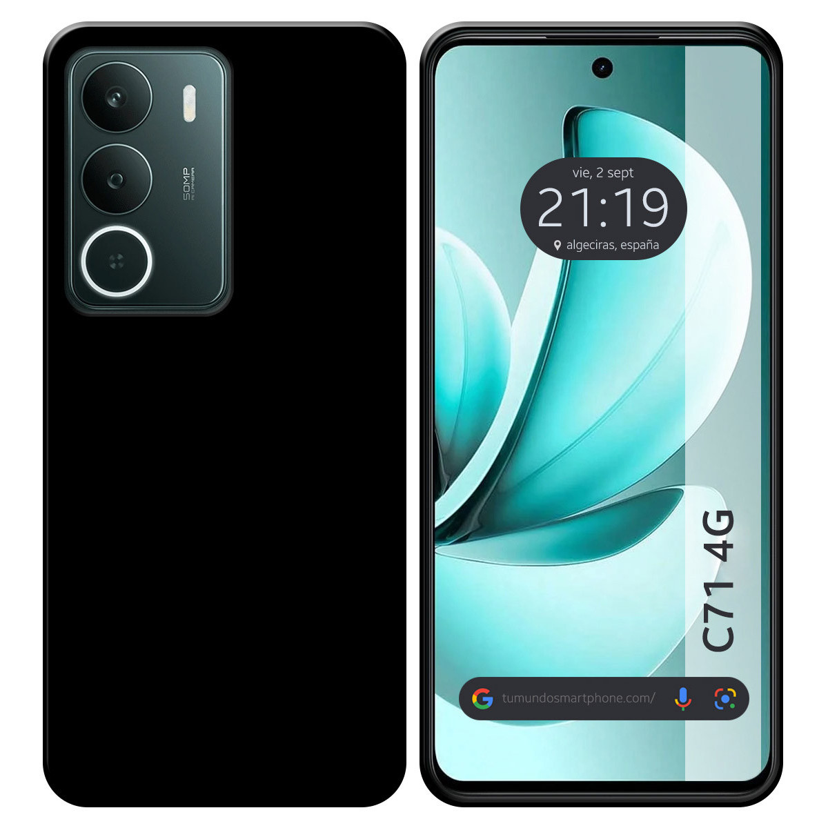 Funda Silicona Gel TPU Negra para Realme C71 4G