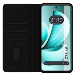 Funda Libro de Polipiel con tarjetero para Realme C71 4G color Negra 2