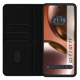 Funda Libro de Polipiel con tarjetero para Realme GT 7 / GT 7T 5G color Negra 2