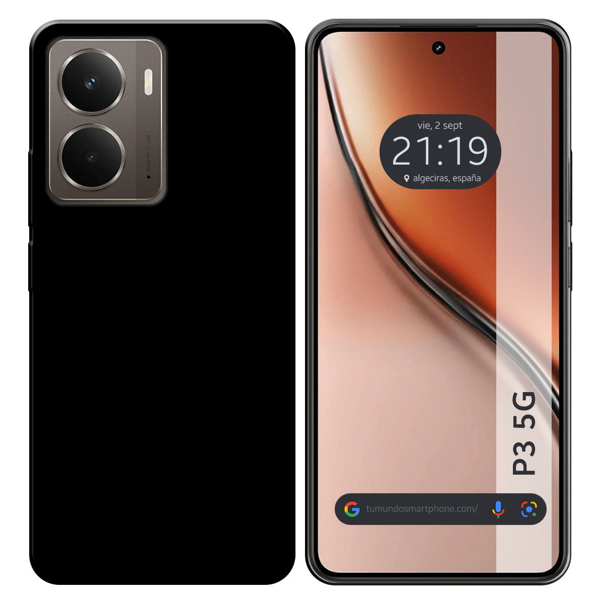 Funda Silicona Gel TPU Negra para Realme P3 5G