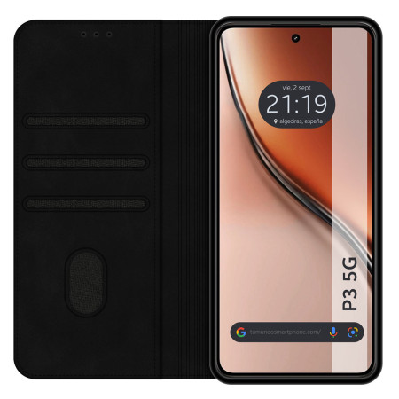 Funda Libro de Polipiel con tarjetero para Realme P3 5G color Negra