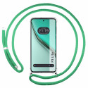 Funda Colgante Transparente para Realme P3 lite con Cordon Verde Agua