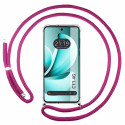 Funda Colgante Transparente para Realme C71 4G con Cordon Rosa Fucsia