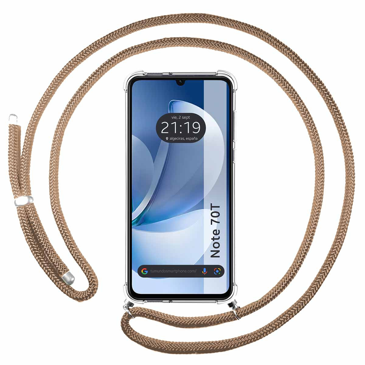 Funda Colgante Transparente para Realme Note 70T con Cordon Camel