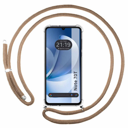 Funda Colgante Transparente para Realme Note 70T con Cordon Camel
