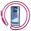 Funda Colgante Transparente para Realme Note 70T con Cordon Rosa Fucsia