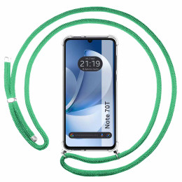 Funda Colgante Transparente para Realme Note 70T con Cordon Verde Agua