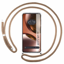 Funda Colgante Transparente para Realme GT 7 / GT 7T 5G con Cordon Camel