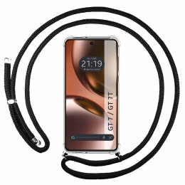 Funda Colgante Transparente para Realme GT 7 / GT 7T 5G con Cordon Negro
