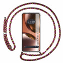 Funda Colgante Transparente para Realme GT 7 / GT 7T 5G con Cordon Rosa / Dorado