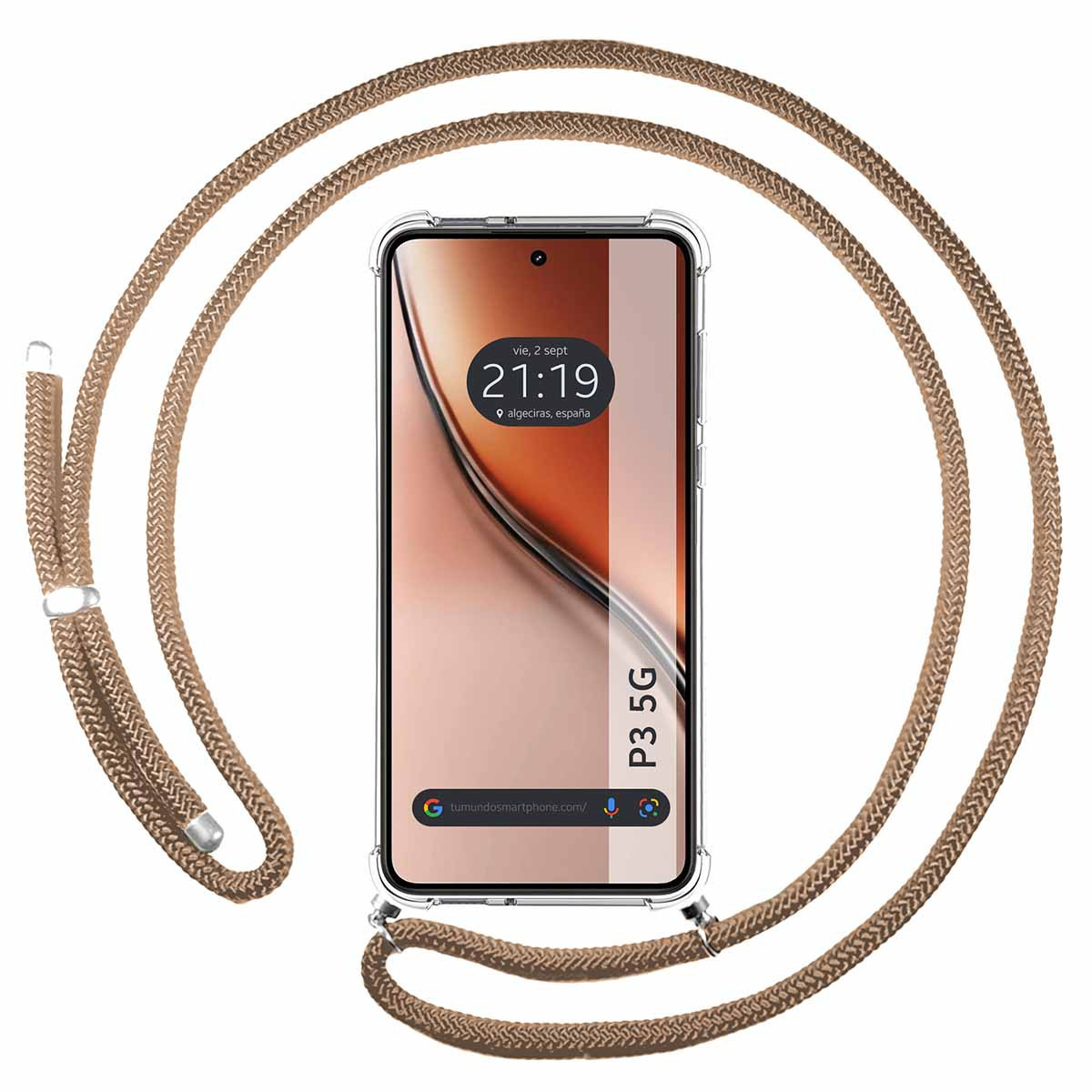 Funda Colgante Transparente para Realme P3 5G con Cordon Camel
