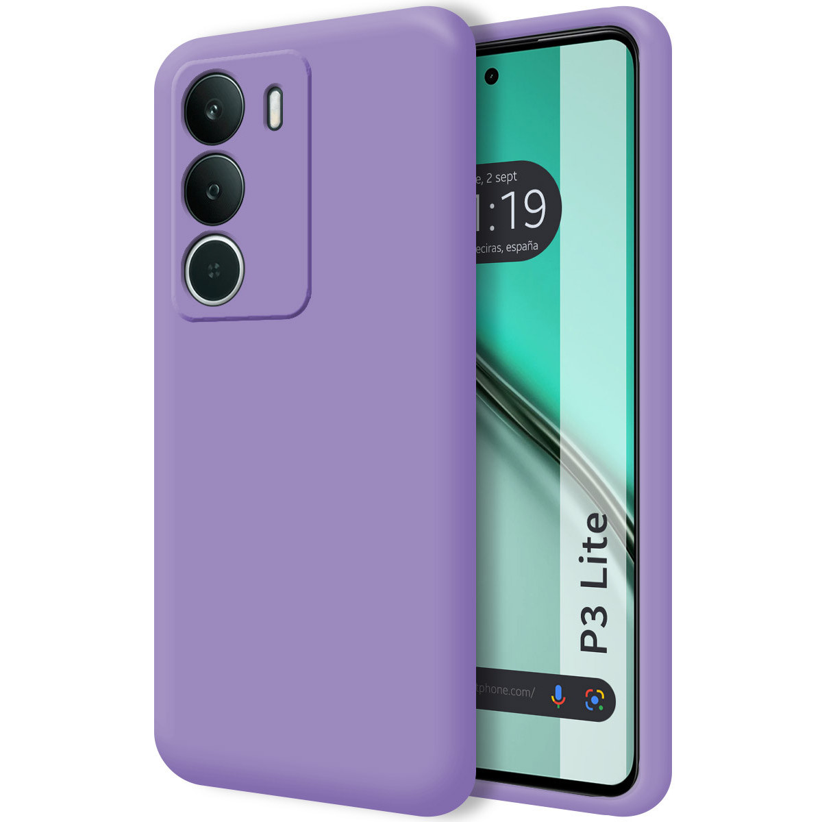Funda Silicona Líquida Ultra Suave para Realme P3 lite color Morada