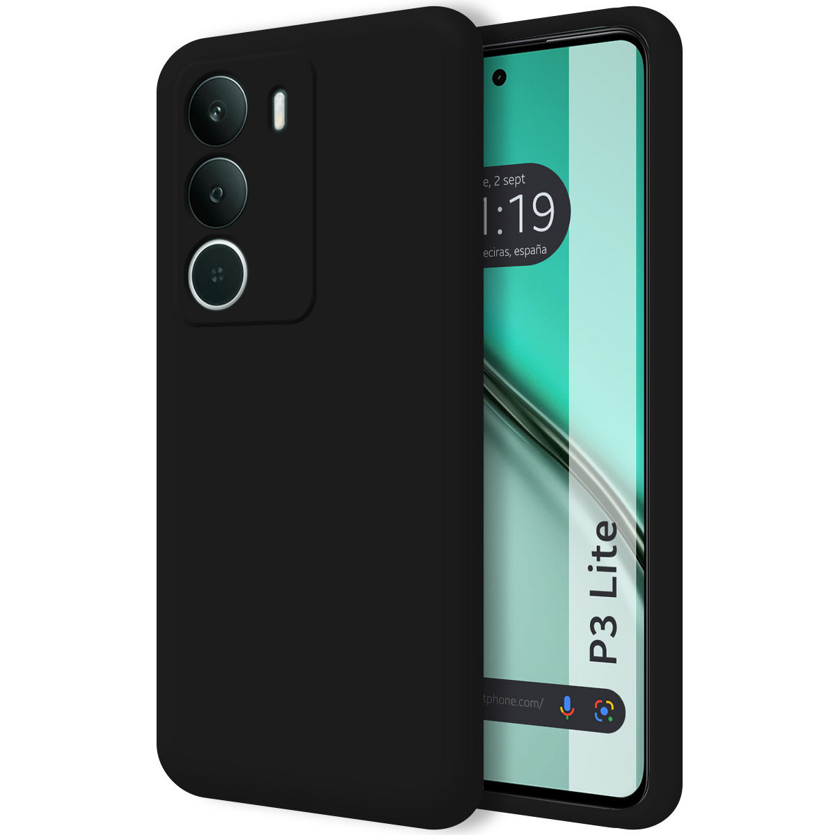 Funda Silicona Líquida Ultra Suave para Realme P3 lite color Negra