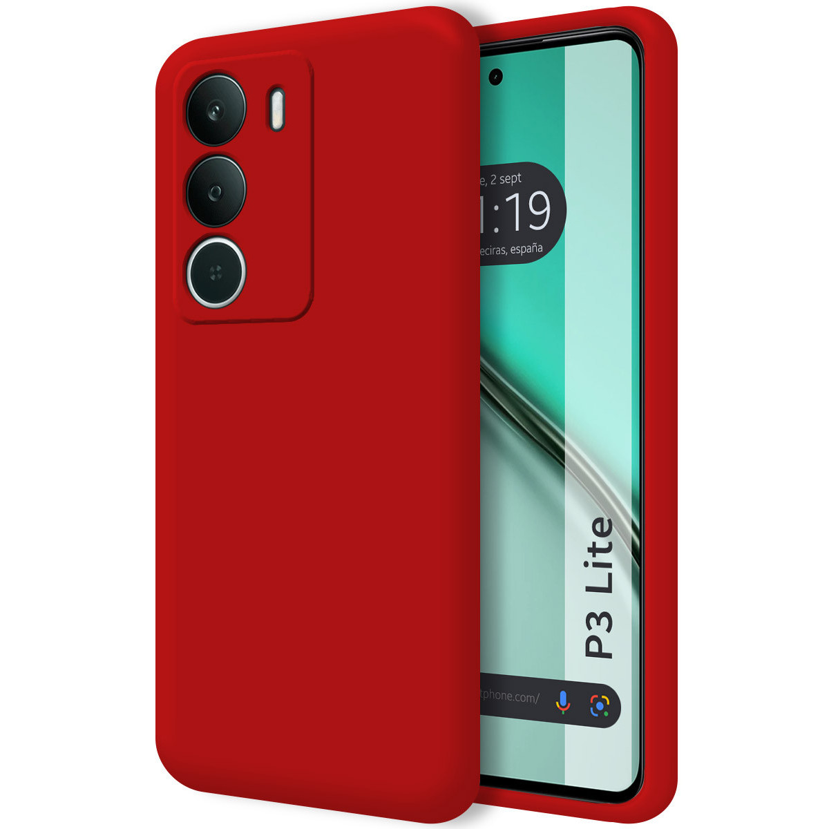 Funda Silicona Líquida Ultra Suave para Realme P3 lite color Roja