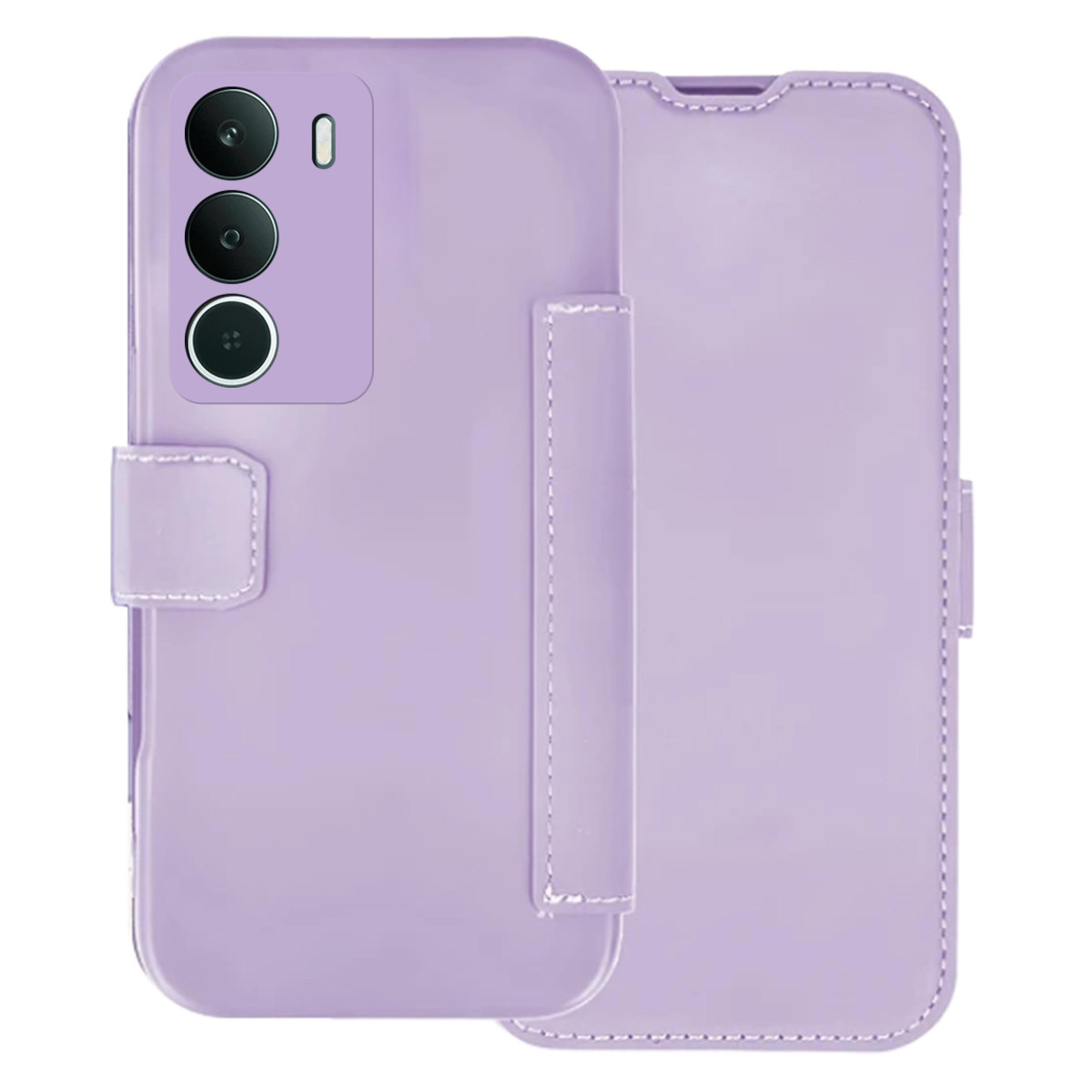 Funda Silicona Suave con Tapa para Realme P3 lite color Morada