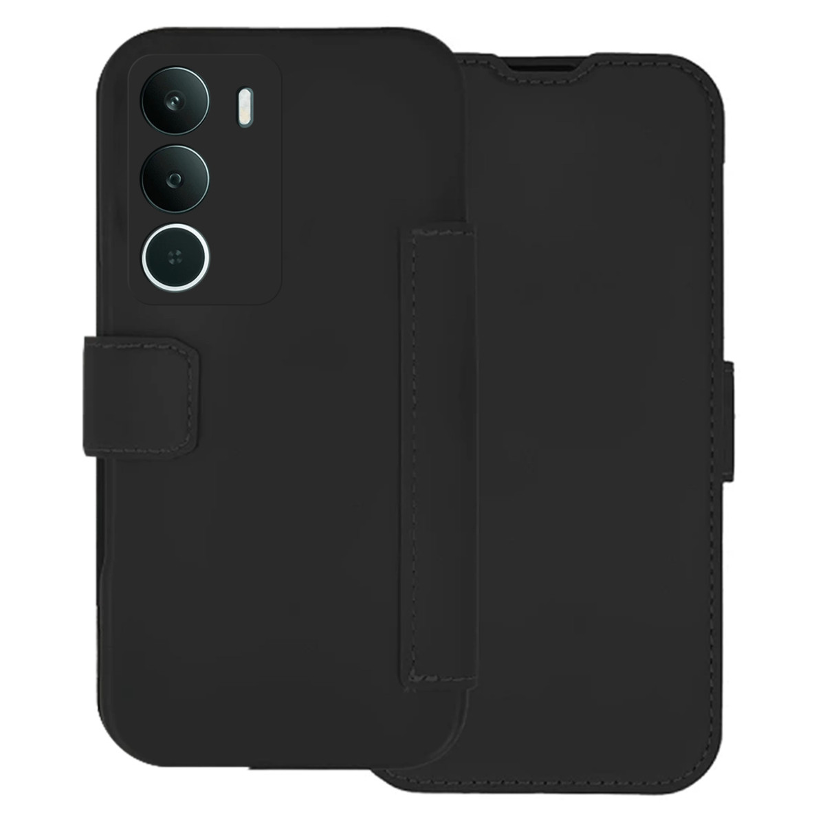 Funda Silicona Suave con Tapa para Realme P3 lite color Negra