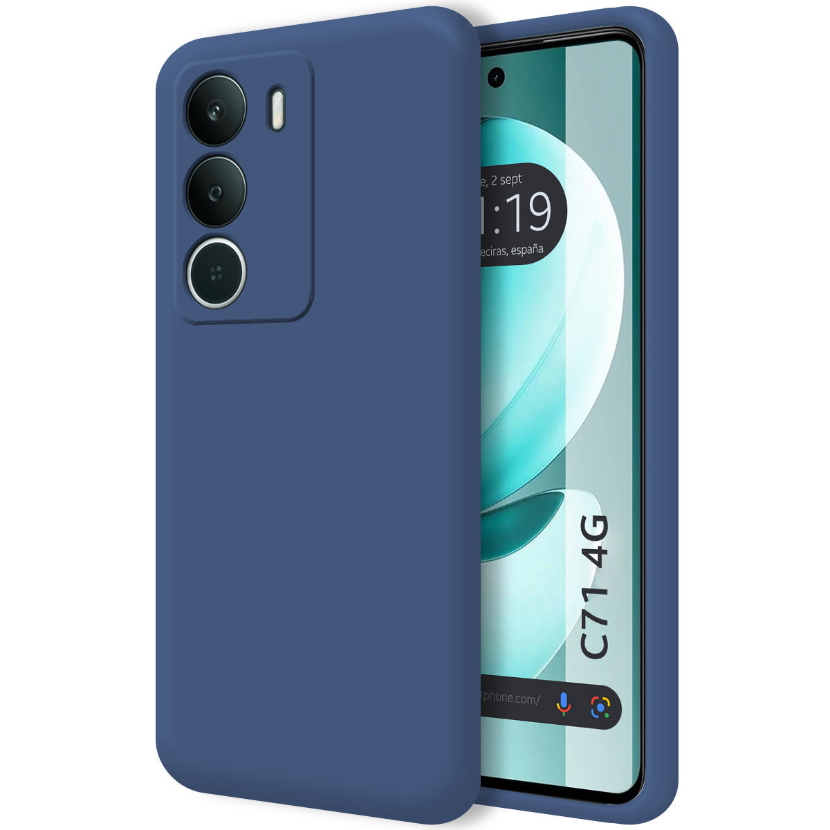 Funda Silicona Líquida Ultra Suave para Realme C71 4G color Azul
