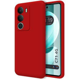 Funda Silicona Líquida Ultra Suave para Realme C71 4G color Roja